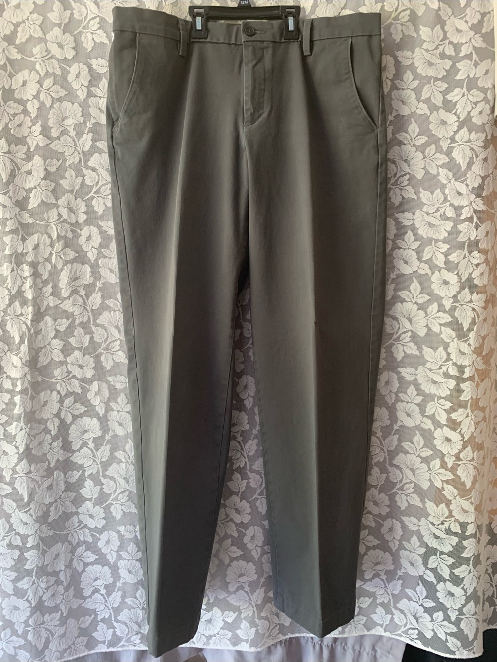 Dockers Men's Flat-Front Chinos in Charcoal Gray